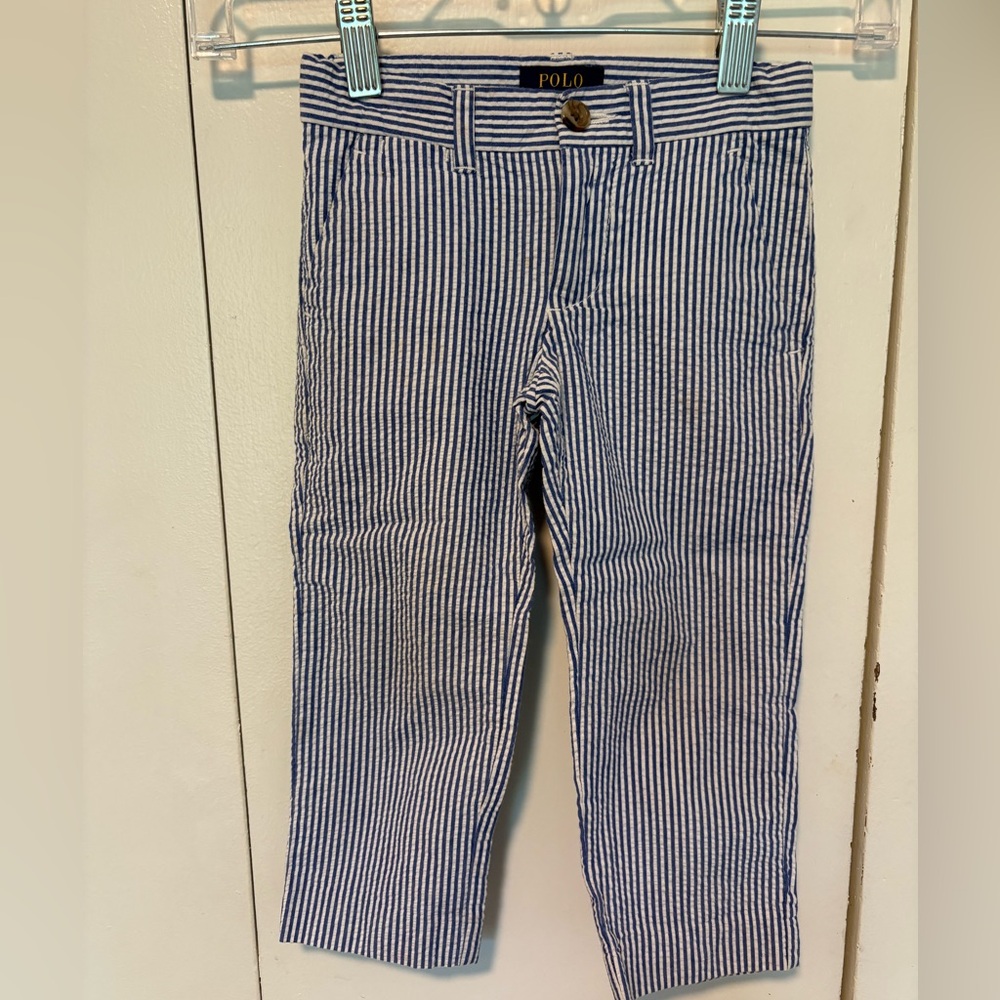 Polo Ralph Lauren striped seersucker pants, size 2T, pin striped, GUC